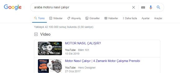 Arama Niyeti Örneği